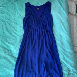 Blue silk long  dress